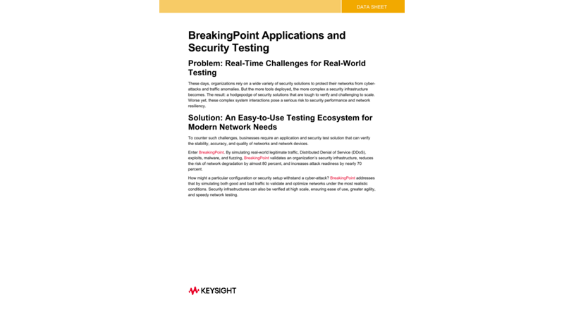 BreakingPoint Applications and Security Testing